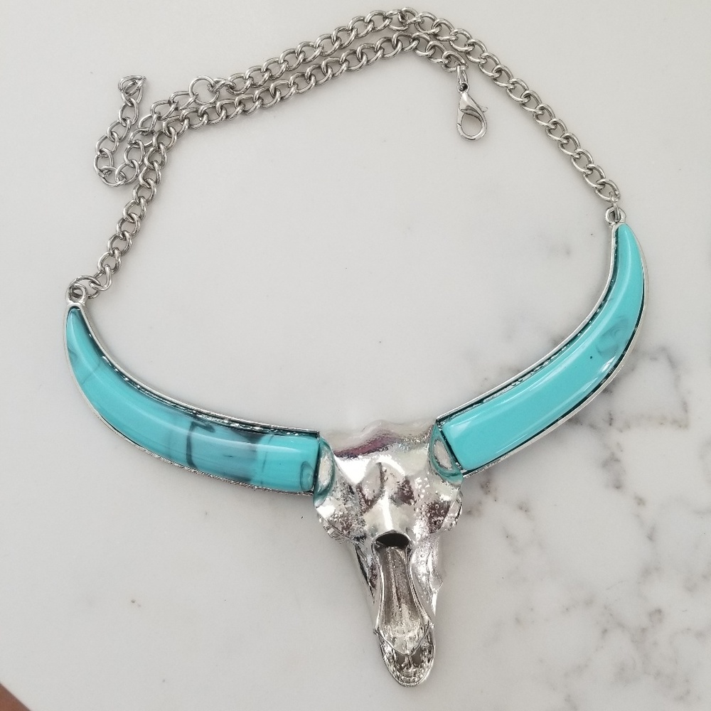 Statement cownhead necklace